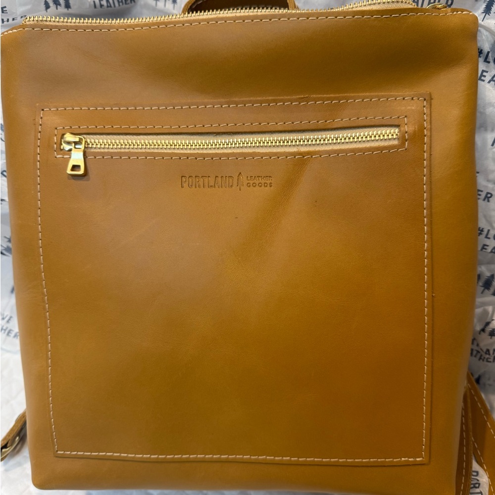 Portland Leather Tote Backpack Mango